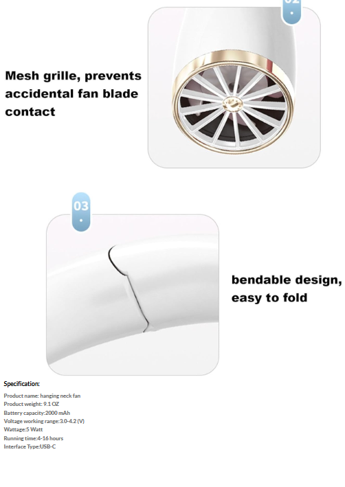 2026 New High Quality Mini Neck Portable Sport Fan